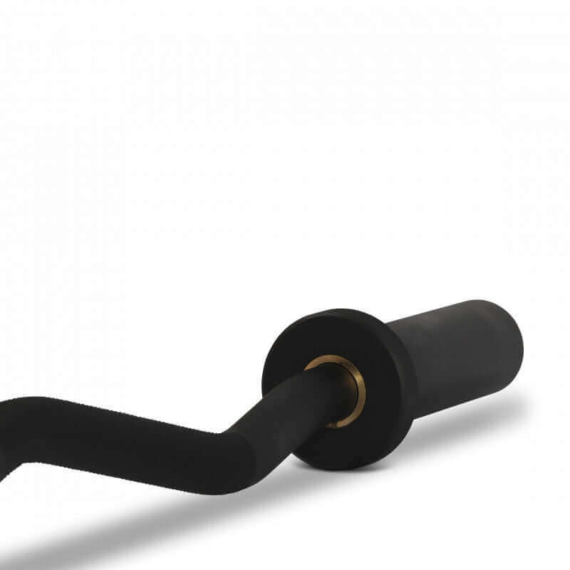Gym Masters EZ curl bar with lockjaw clips for secure grip, ideal for home workouts targeting biceps and triceps.