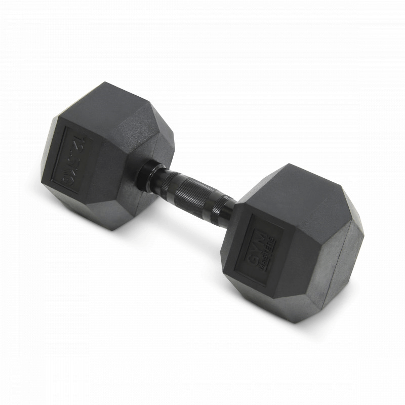 Hexagon Dumbbell / hex dumbbells 12,5 kg Zwart (1 stuk)