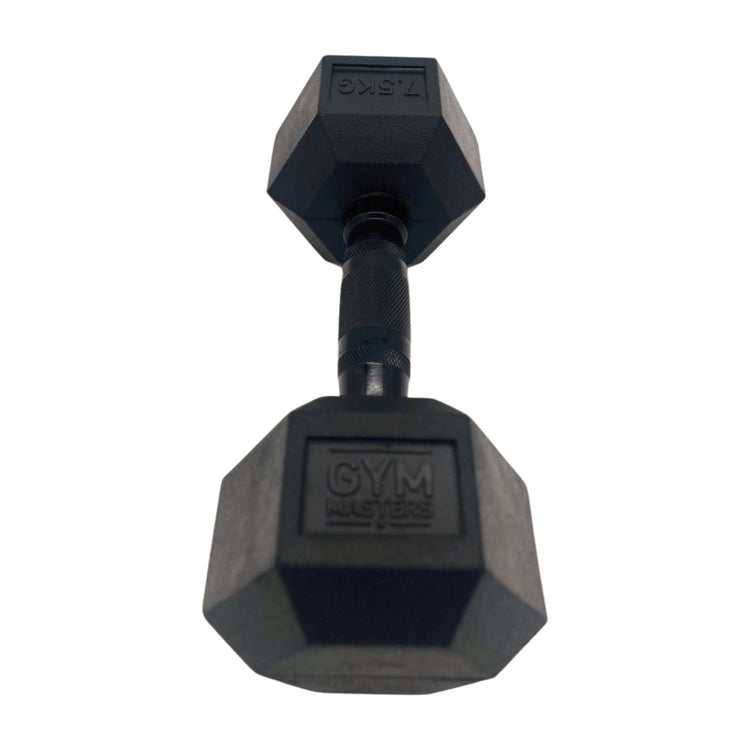 Set (2 stuks) Hexagon Dumbbells / hexa dumbbells 7,5 kg Zwart