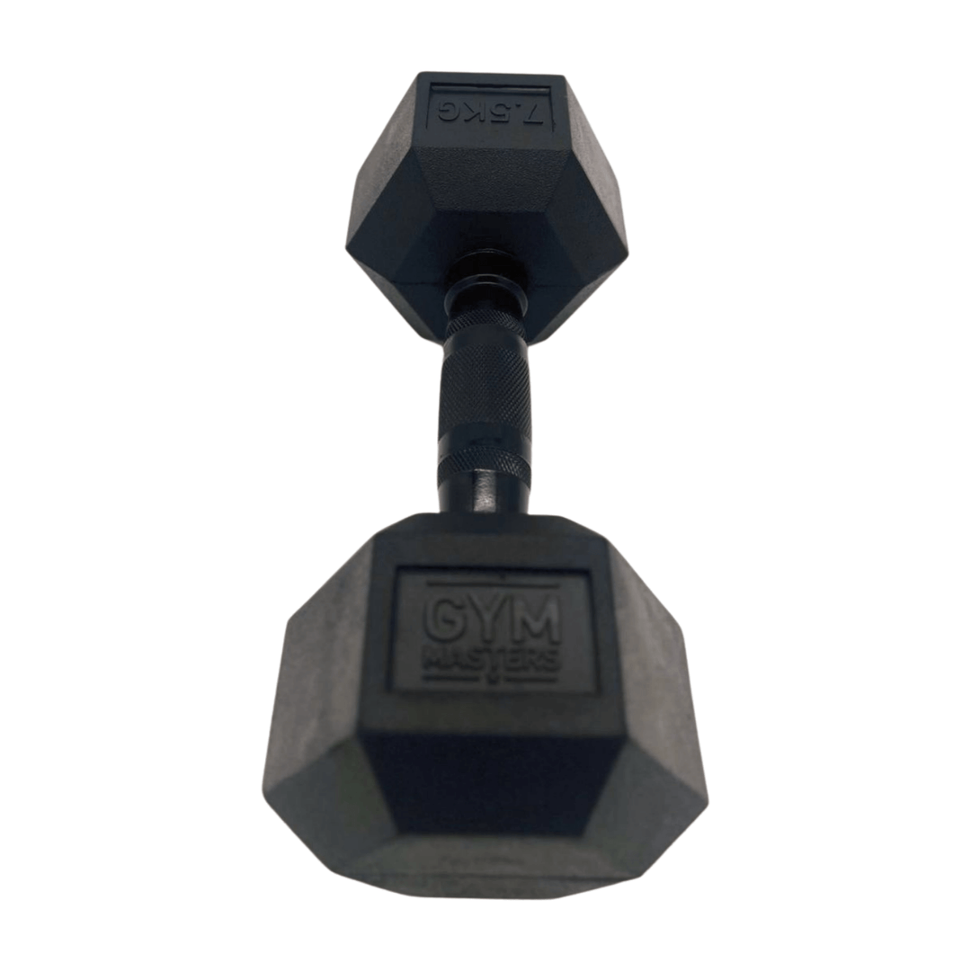 Set (2 stuks) Hexagon Dumbbells / hexa dumbbells 7,5 kg Zwart
