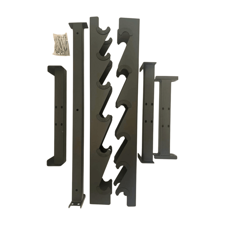 Dumbbell rack parts for 12 dumbbells, ideal for home gyms and organized storage.