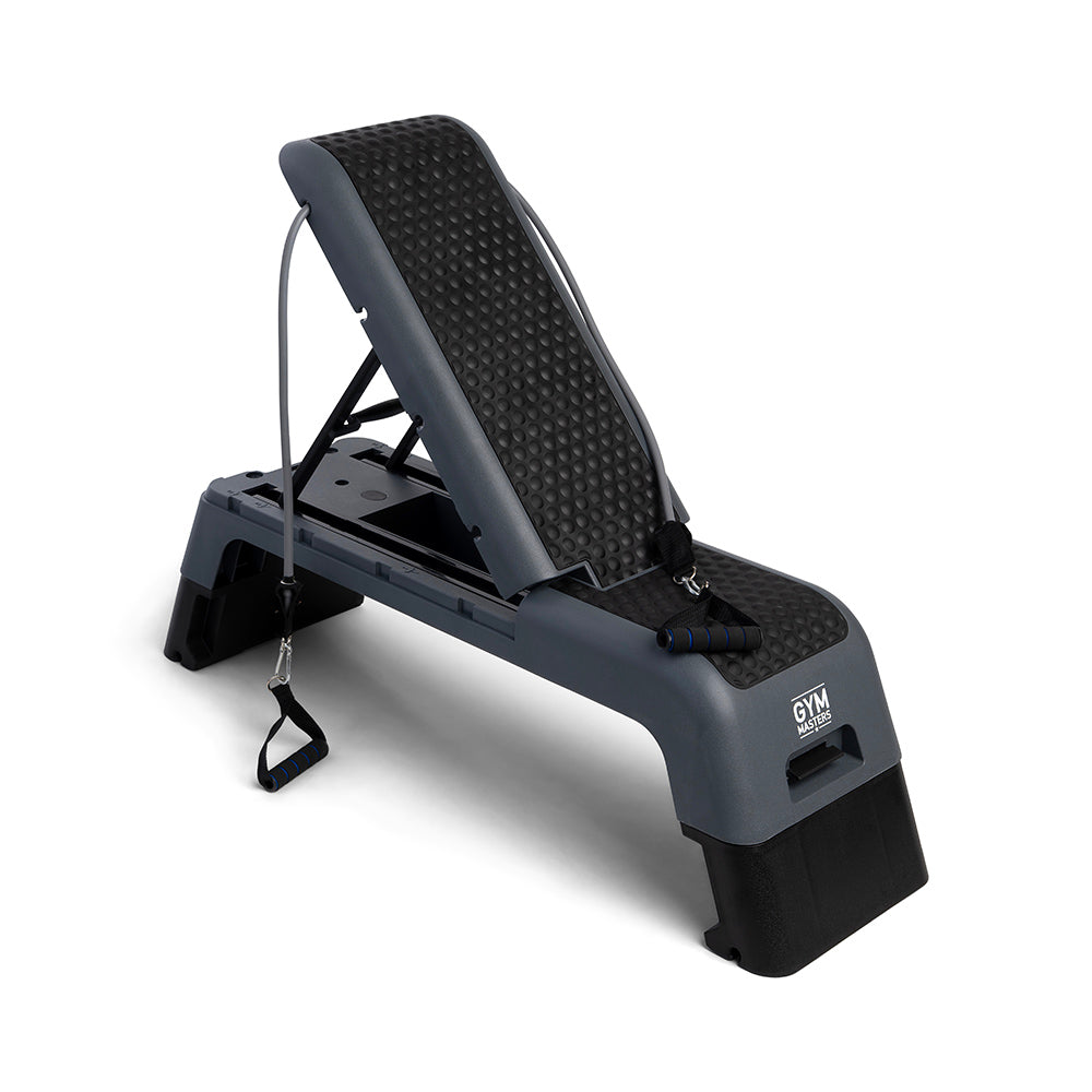 Gym Masters Aerobic Step Deck Pro – Premium Verstelbare Stepbank & Trainingsbank met Rugleuning