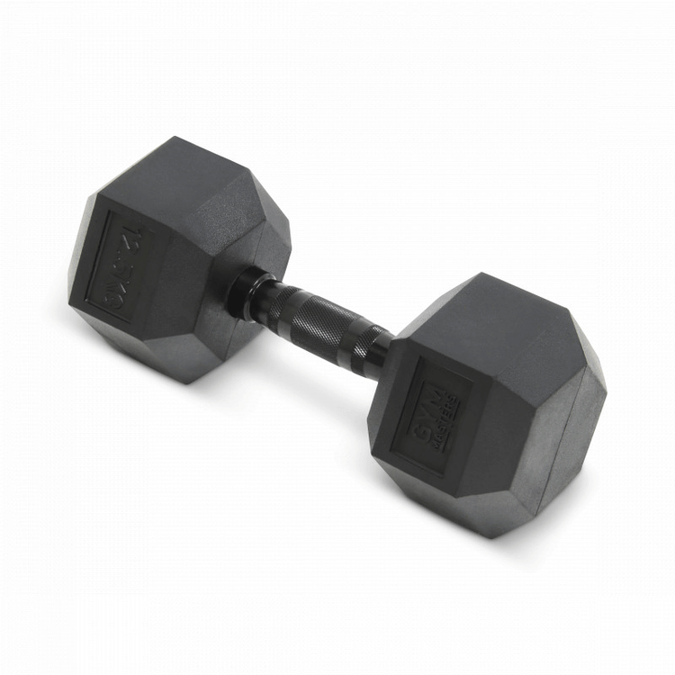 Hexagon Dumbbell / hex dumbbells 12,5 kg Zwart (1 stuk)