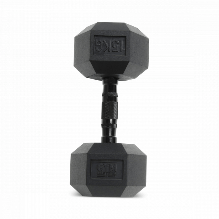 Hexagon Dumbbell / hexa dumbbells 15 kg Zwart (1 stuk)