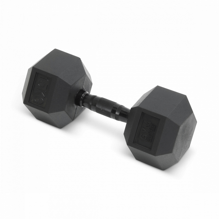 Hexagon Dumbbell / hexa dumbbells 15 kg Zwart (1 stuk)