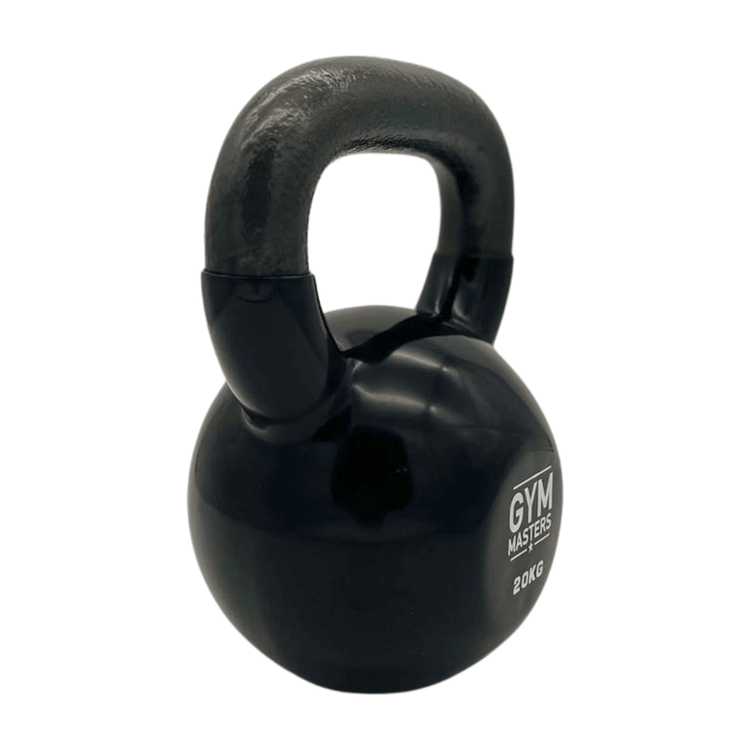 20kg vinyl kettlebell with ergonomic handle for effective strength training at home or gym.