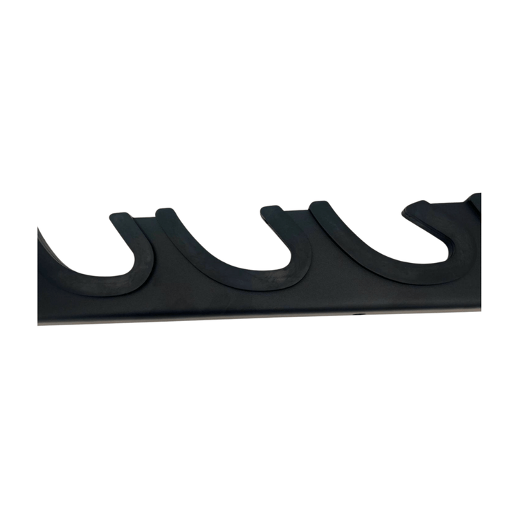Barbell holder for 6 weight bars or hex dumbbells, wall-mounted and organized solution.