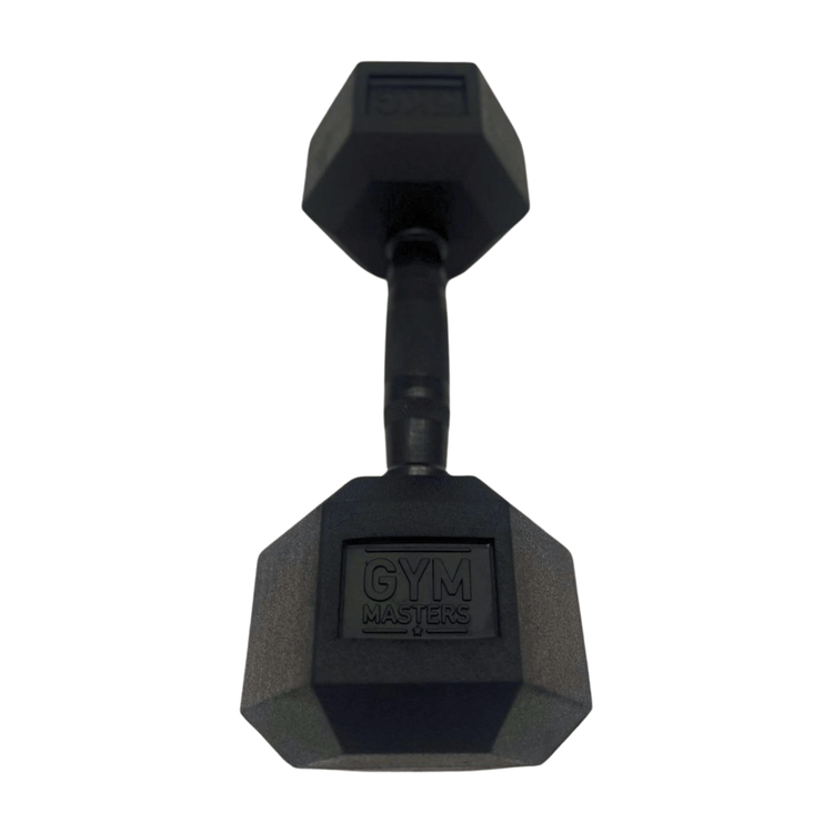 Gym Masters 5 kg Hexa dumbbell, versatile design, durable black finish, ideal for home workouts and personal training.