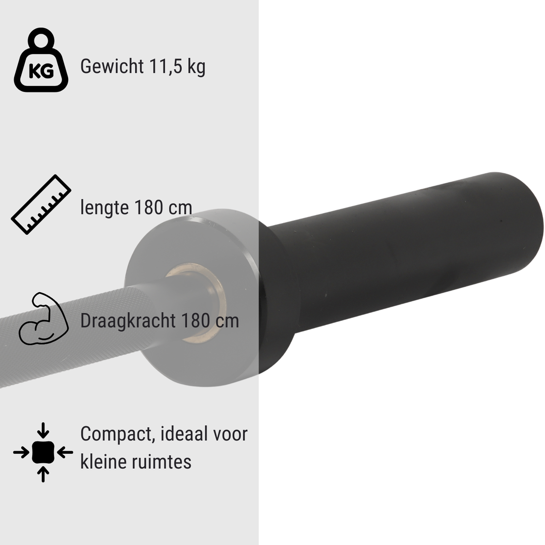 Olympische Langhantel Schwarz (11,5kg / 150cm / 50mm)