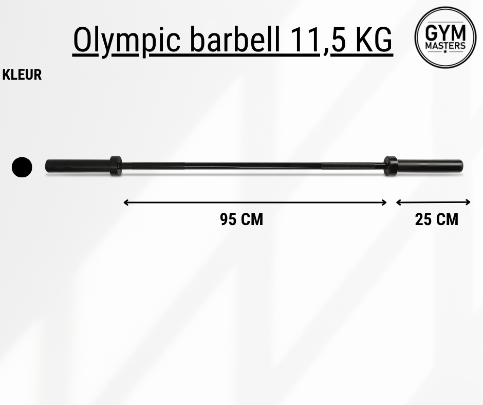 Olympic Barbell Zwart (11,5kg / 150cm / 50mm)