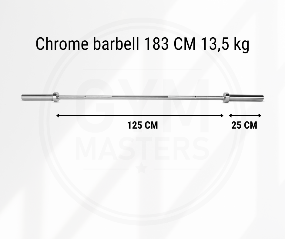 Chrom olympische halterstange / Langhantel (180CM / 13.5KG / 50MM)