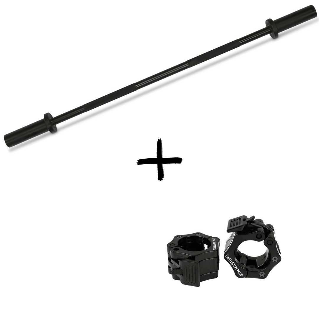 Gym Masters Halterstang Set – 120 cm Barbell + Lockjaw Sluiters (50 mm)