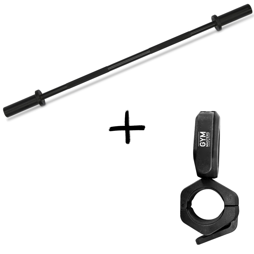 Gym Masters Halterstang Set – 150 cm Barbell + Lockjaw Sluiters (50 mm)