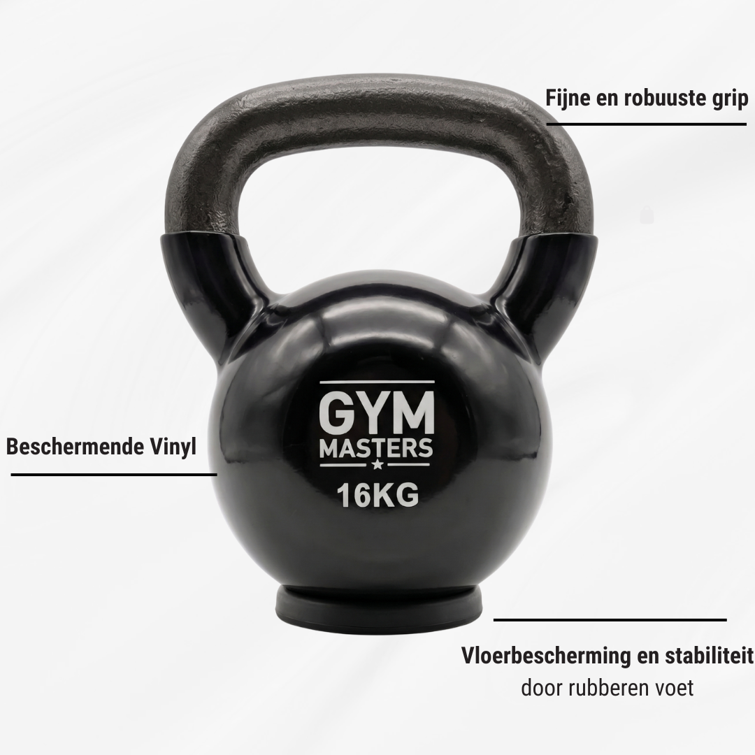 Gym Masters Kettlebell voordeelset 4–8–12-16 KG - Vinyl (4 stuks)