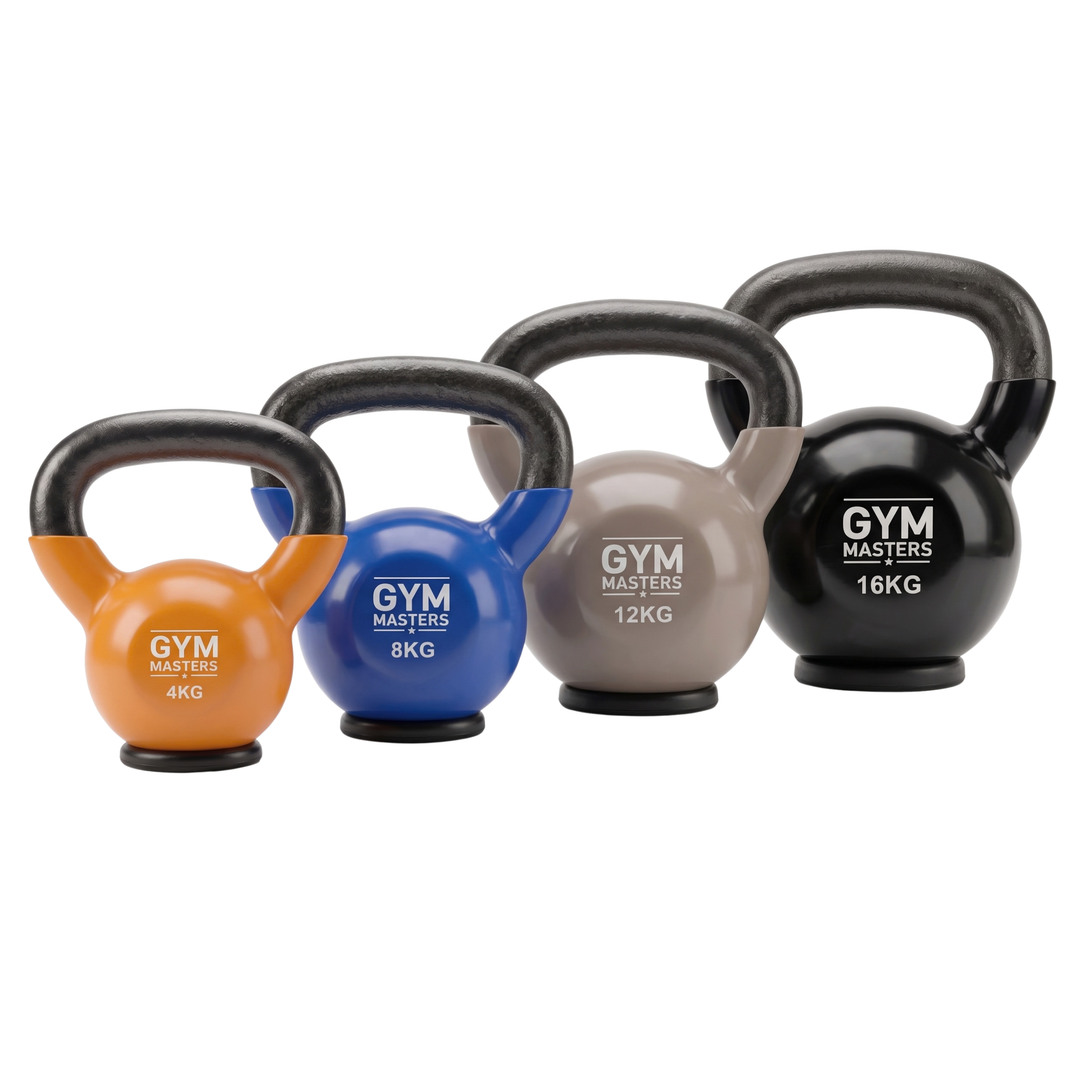 Gym Masters Kettlebell voordeelset 4–8–12-16 KG - Vinyl (4 stuks)